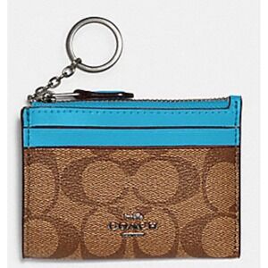 Coach Mini Skinny Id Case In Signature Canvas NWT‎